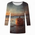 thumbnail image 4 of Godom Women's Funny Halloween Tee Pumpkin Graphic T Shirts Shirt 3/4 Sleeve Shirt Tops, 4 of 6