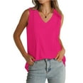 thumbnail image 2 of Otvok Womens Spring/Summer Tank Top Solid Color Casual V-Neck Sleeveless Top, 2 of 6