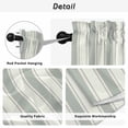 thumbnail image 5 of Green Stripe Tier Curtains, Modern Farmhouse Geometric Striped Light Filtering Kitchen Curtains, 2Pcs Rod Pocket Half Window Treatments Panels for Sink Cafe Cabinet Camper 27.5x24 Inches, 5 of 9