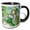 Black/White, variant on 3drose, Adorable Irish Elf Girl, Four Leaf Clover, Green Trees, Good Luck, 11oz Mug