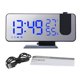 thumbnail image 1 of Reloj despertador Reloj de proyección de escritorio LED digital Sincronización ajustable Radio FM, Cuerpo negro Número azul seitruly HA003400-02B, 1 of 6