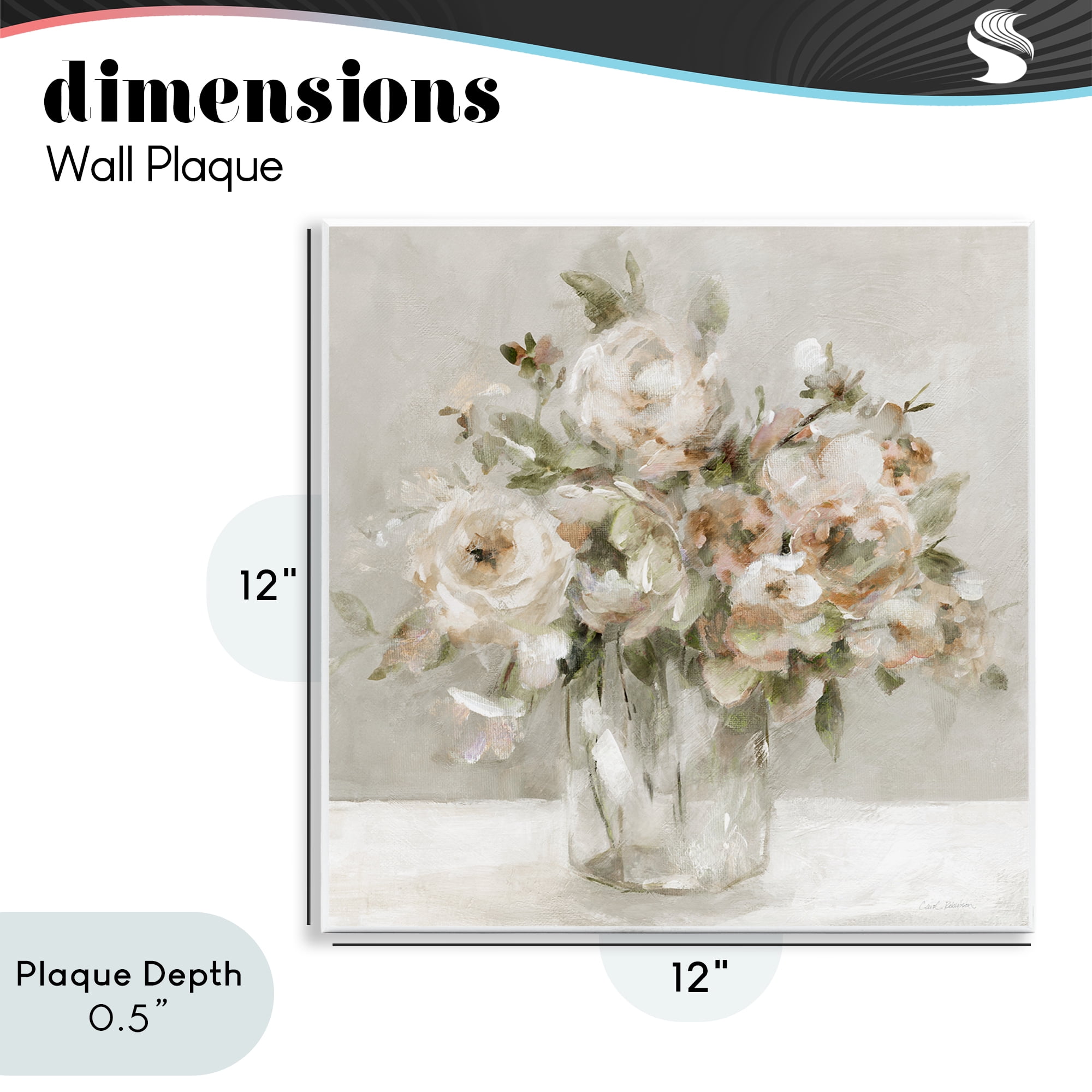 Stupell Industries Soft Neutral Floral Still Life Wall Plaque Art, design by Carol Robinson