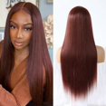 thumbnail image 4 of Perruque Cheveux Huamn Rouge Brun 33 Couleurs 134HD Dentelle Transparente, 4 of 5