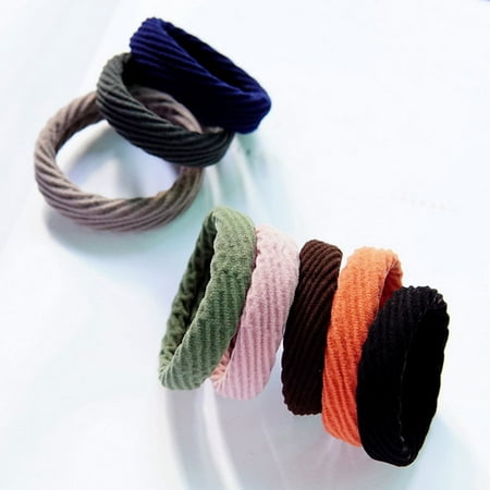 5pcs Set Thick Wide Seamless Hair Ties Elastic Bands Ponytail
