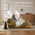 thumbnail image 3 of DEALTOPS Modern Bean Bag Lounger Chair, Foam-Filled Comfy Seating for Adults, Bedroom, Living Room or Dorm, Camel, 3 of 7