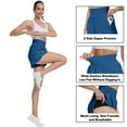 thumbnail image 6 of Satankud Women's High Waisted Running Shorts Mesh Liner Quick Dry Athletic Gym Track Workout Shorts Zip Pocket Blue Size M, 6 of 9