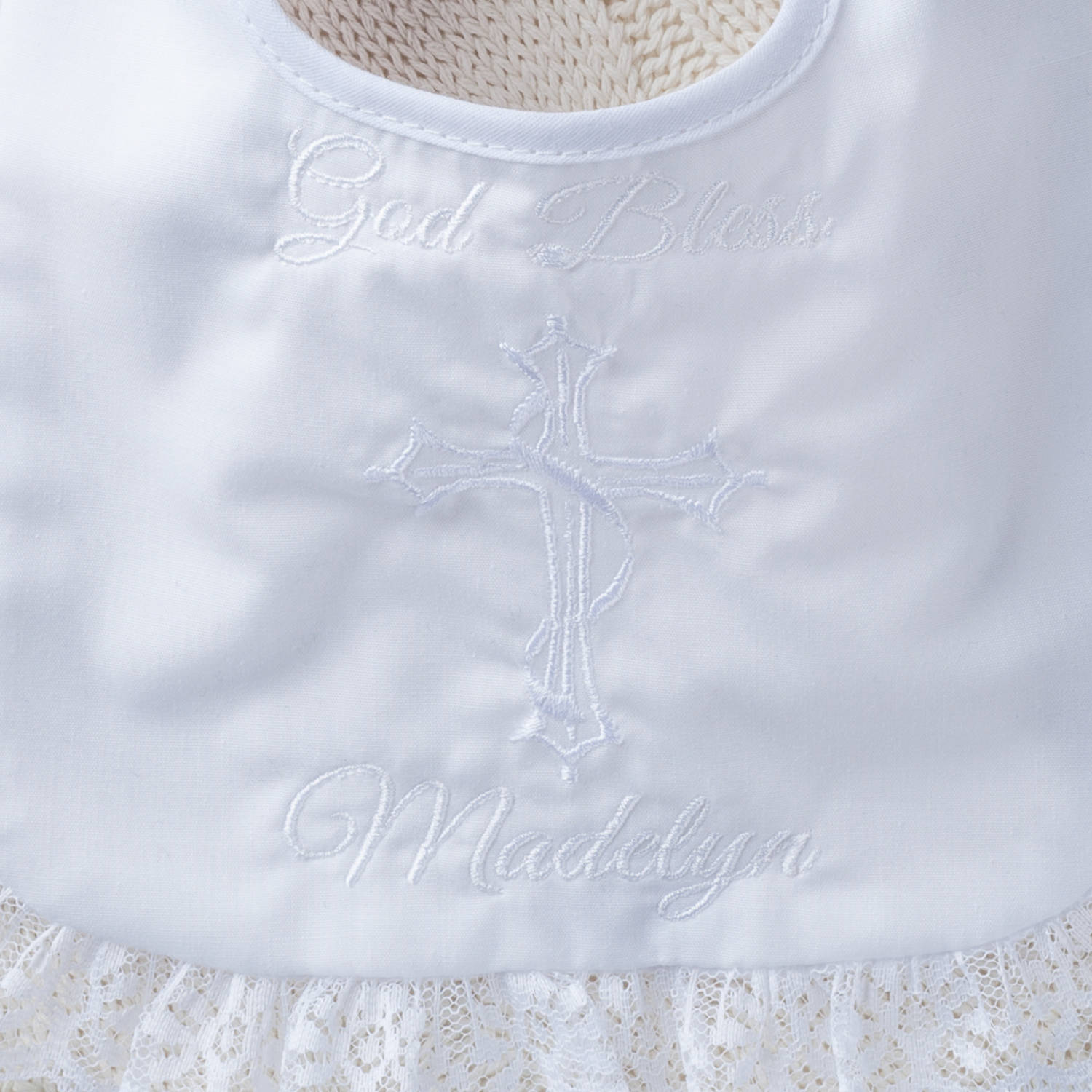 Personalized Girl's Christening Bib