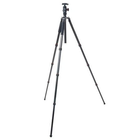 Geared Tripod Head FotoPro X-Go Max 4-Section Carbon Fiber Tripod with Built-In Monopod, FPH-62Q Ball Head, 26 lbs Capacity, 67