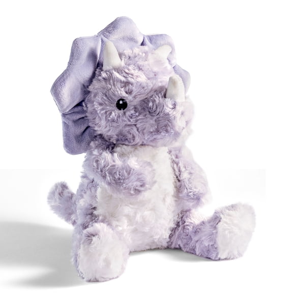 Purple Dinosaur Stuffed Animals for Girls - 9'' Soft Lavender Triceratops Plush Toy, Safe Baby Dino with Embroidered Eyes, Cuddly Toddler Bedtime Companion, Birthday Gifts