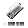 thumbnail image 1 of Portafusibles para automóvil, caja de fusibles positiva y negativa de 6 vías con divisor de potencia enchufable con luz LED, 1 of 5