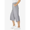 thumbnail image 3 of Woman Within Plus Size Petite Elastic-Waist Pull-On Knit Pocket Capri Pants, 3 of 6