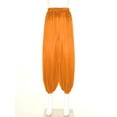 thumbnail image 3 of Yartina Womens Belly Dance Pants Satin Harem Pants Loose Solid Color Yoga Pants Indian Arabic Harem Trousers Orange M, 3 of 7