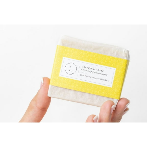 Lizush - 2 X Natural Handmade Soap Bar, Pink Grapefruit Soap