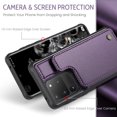 thumbnail image 2 of Feishell for Samsung Galaxy S20 Ultra Case with Card Holder, Wallet Case for Women Men with RFID Blocking, Durable PU Leather Kickstand Magnetic Clasp Shockproof Phone Case,Purple, 2 of 9