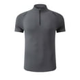 thumbnail image 3 of Rvwovn Men's Short Sleeve Athletic Tees Quarter-Zip Moisture Wicking Quick-Dry Shirt for Cycling & Workout, 3 of 4