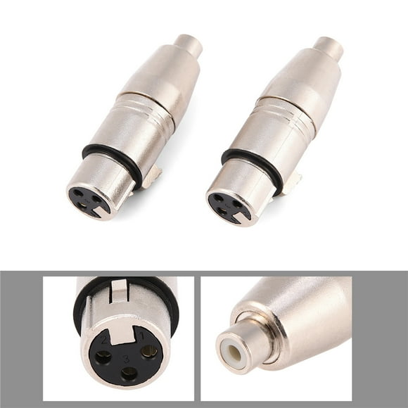 XLR to  Adapter, 2Pcs XLR 3 Pin Female to  Female Connector High Conductivity Gender Changer Audio Coupler Connector Audio Microphone Connector Adapter