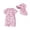 j40-Light Pink, variant on LIIPEE Baby Girls Swimsuit Sets 2 Piece Set Kids Casual Summer Stripes Floral Print Short Sleeve Zipper One-Piece Swimsuits And Swim Hats Lightweight Cute Swimwear,3-6 Months