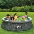 thumbnail image 3 of Funsicle 10ft x 30in Round QuickSet Designer Above Ground Pool, Dark Herringbone with Cartridge Filter Pump, Age 6 & up, 3 of 7