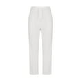 thumbnail image 2 of LIaqionyy Girls School Uniform Pants High Waist Button Straight Leg Kids Dress Pant Casual Trousers with Pocket, 2 of 6
