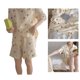 thumbnail image 3 of Pijamas de mujer de manga corta con cuello vuelto y botones con estampado de oso, Top corto para dormir para mujer, pantalones cortos para verano, oso albaricoque XL, 3 of 8