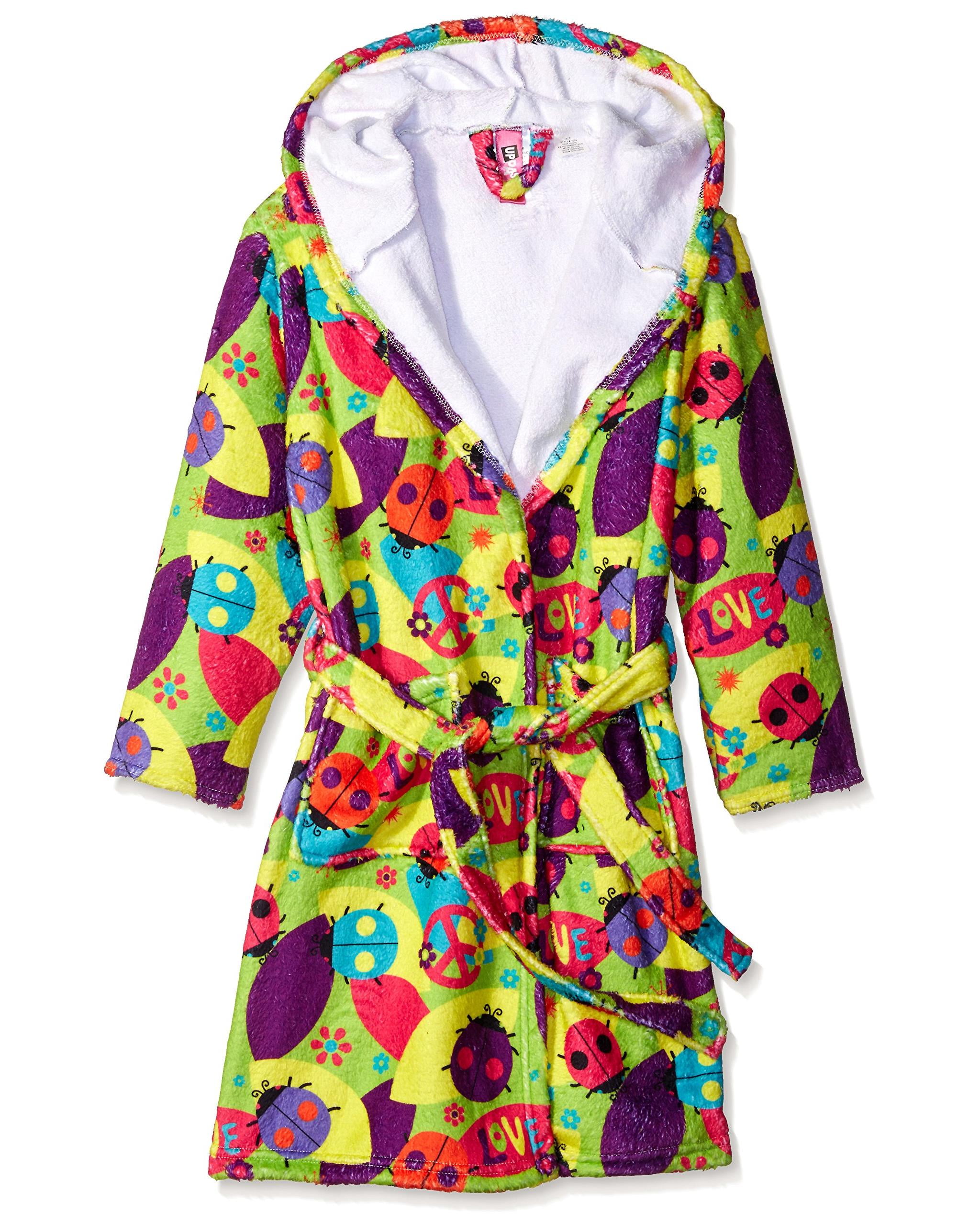 Up Past 8 Kids Robes Hooded Bathrobe Girls and Boys Plush Sleepwear