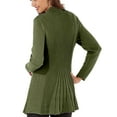 thumbnail image 4 of Cardigans for Women Long Sleeve Swingy Sequin Knit Cardigan Sweater W/Pocket-Olive (Small), 4 of 5