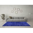 thumbnail image 3 of Ahgly Company Machine Washable Indoor Square Patchwork Blue Transitional Area Rugs, 3' Square, 3 of 4