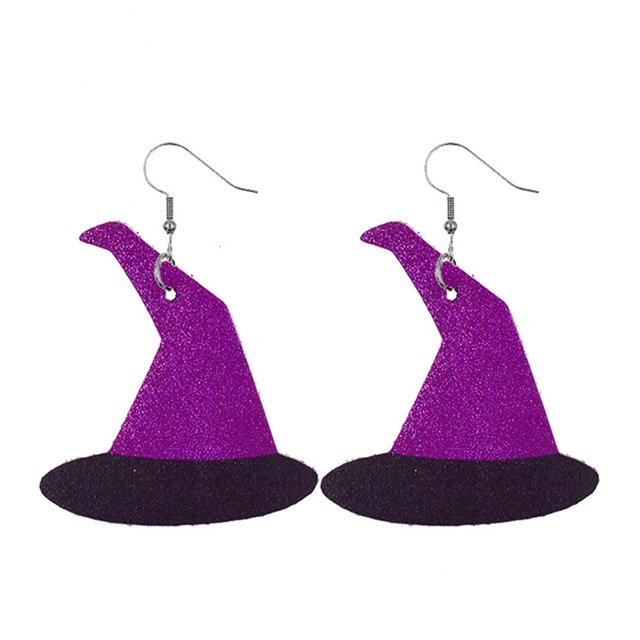 Pendientes colgantes de piel sintética de Halloween para mujer y niña, decoraciones para fiestas Wmkox8yi sjalhkljlk4386