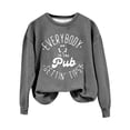 thumbnail image 2 of 50% Off Clearance Fall Sweatshirts for Women Women'S Retro In The Pub Getting Green Irish Pub Art Print Pattern Casual Sweatshirt Print Top, 2 of 4