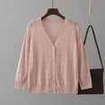 thumbnail image 2 of SHTXOZHI Womens V Neck Button Down Knit Cardigan Sweaters Long Sleeve Open Front Fall Outwear, 2 of 3