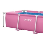 INTEX Rectangular Frame 8ft 6in x 26in Above Ground Swimming Pool with Flow Control Valve