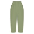 thumbnail image 4 of hoksml Women's High Waist Drawstring Pants, Casual Cotton Trousers with Pockets and Side Cutout Detail, 4 of 6