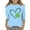 Light Blue, variant on lnmuld Cute Tops Stylish Girls Graphic St Patricks Day Tee Fashionable Versatile Round Neck Three Quarter Sleeve Casual Shirt Size:3-4 Years