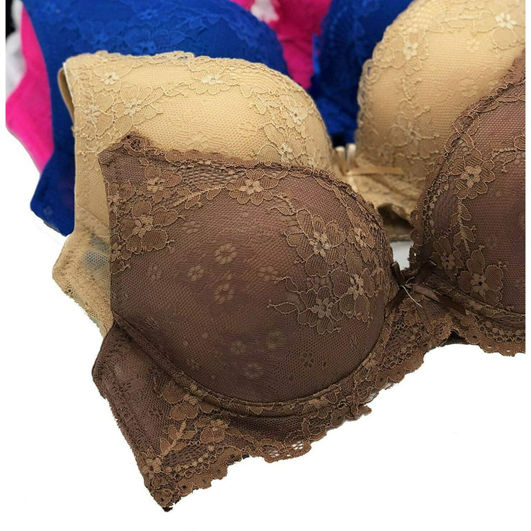 6 Piecec Full Cup/Demi Wired Gentle Pushup Push Up Bra B/C (36B