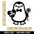 thumbnail image 2 of Penguin with Heart and Flower Valentine Rubber Stamp for Scrapbooking Crafting Stamping - Large 1-1/4 Inch, 2 of 7
