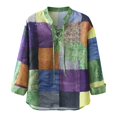 thumbnail image 1 of Camisas Hombre Manga Corta Camisas para hombres y camisas de invierno Slim camisa de manga larga Fashion Impreso Color Irregular camisa Block con bolsillos (Green, XL), 1 of 7