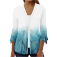 thumbnail image 1 of Women 3/4 Sleeve Kimonos Cardigan Button Down Floral Lightweight Cardigan Dressy Casual Fall Clothes Tops, 1 of 7