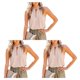 thumbnail image 2 of Blusa Sin mangas Qarigey para mujer informal Playa Vacaciones Oficina Viajes transpirable Albaricoque XXL 3piezas, 2 of 6