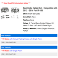 thumbnail image 2 of Rear Brake Caliper Set - Compatible with 2012 - 2016 Ford F-150 2013 2014 2015, 2 of 3