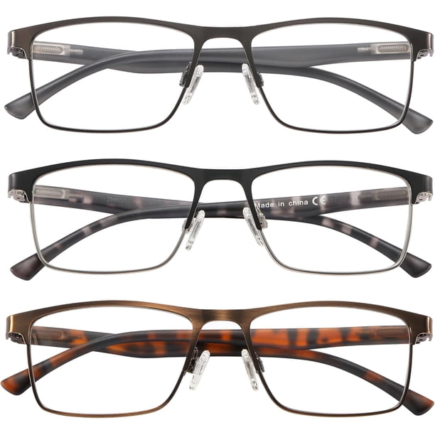 Lunettes De Lecture Anti-lumière Bleue Pour Hommes - Monture Marron 1.25x - Charnières à Ressort, Légères Et Portables