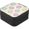thumbnail image 3 of Coolnut Cute Sweet Donuts Jewelry Box for Women Girls PU Leather Jewelry Organizer Portable Travel Jewelry Case for Small Ring Earring Necklace Women Gifts, 3 of 7
