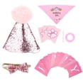 thumbnail image 1 of Juego de Gorro de Cumpleaños para Perros Bufanda de Cumpleaños para Perros Juego de Pajarita Ajustable Suave Cómodo Flexible Suministros para Disfraces de Cumpleaños ANGGREK Otros, 1 of 8
