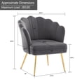 thumbnail image 5 of Duhome Elegant Lifestyle Velvet Makeup Vanity Chair Oversized Accent Chair for Bedroom Living Room Comfy Chair Modern, Gray and Gold, 5 of 8