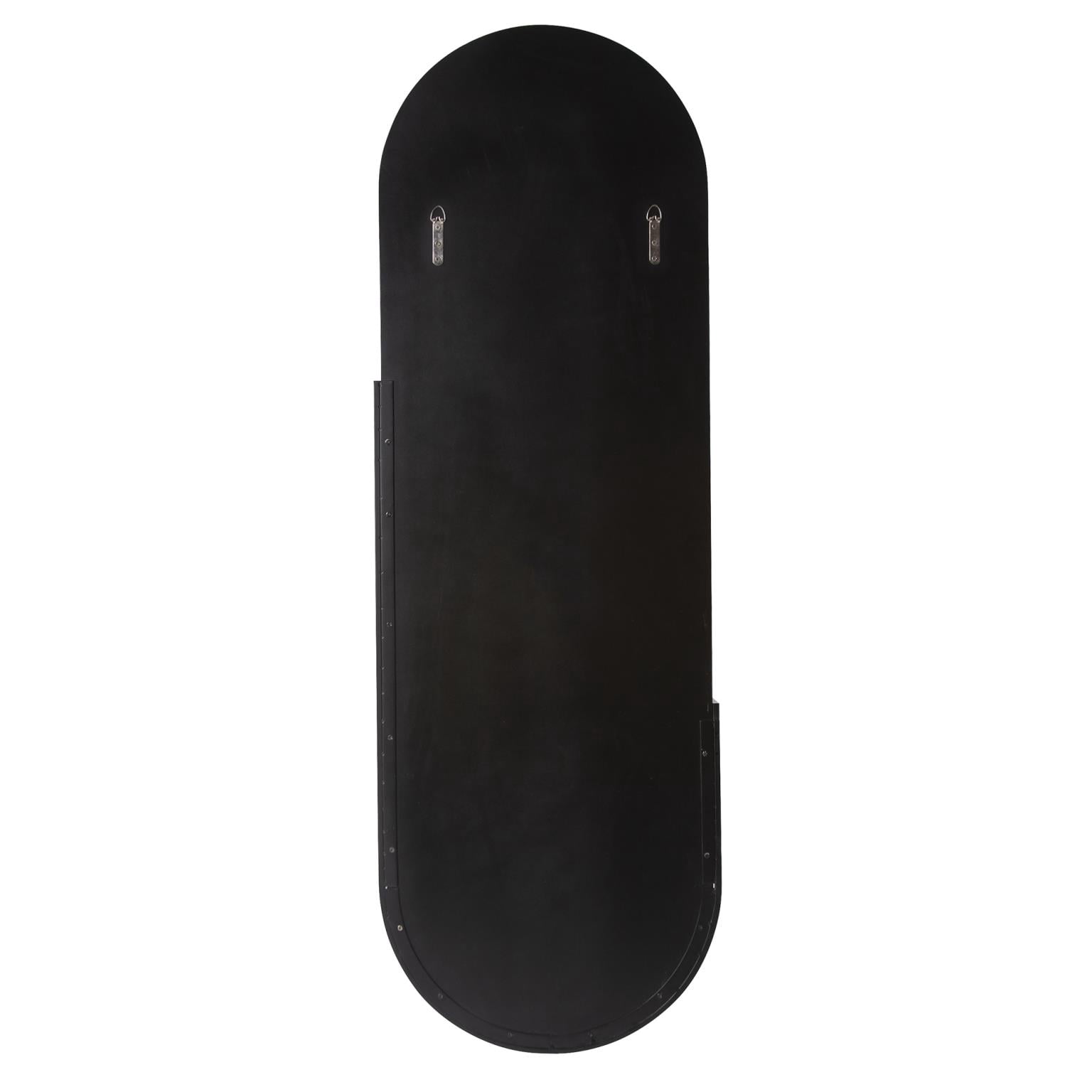 Tyler Dillon Full Length Black Metal Framed Mirror with Tray Holder