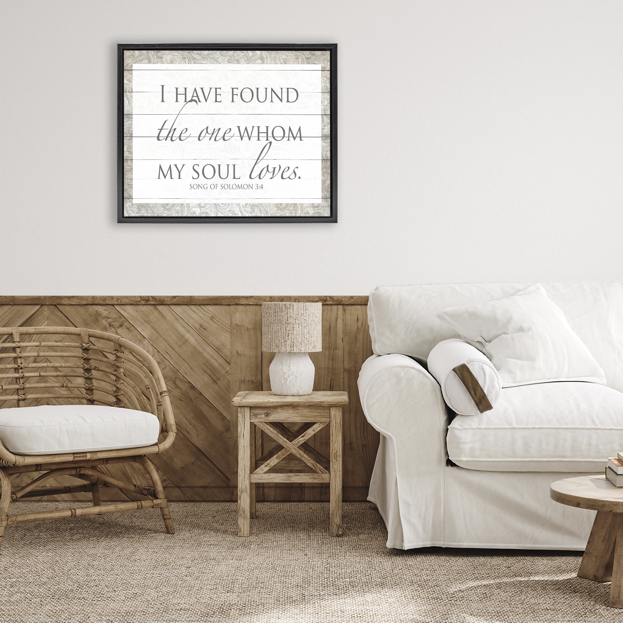Stupell Industries The One Whom My Soul Loves Black Framed Floater Canvas Wall Art, design by SD Graphics Studio