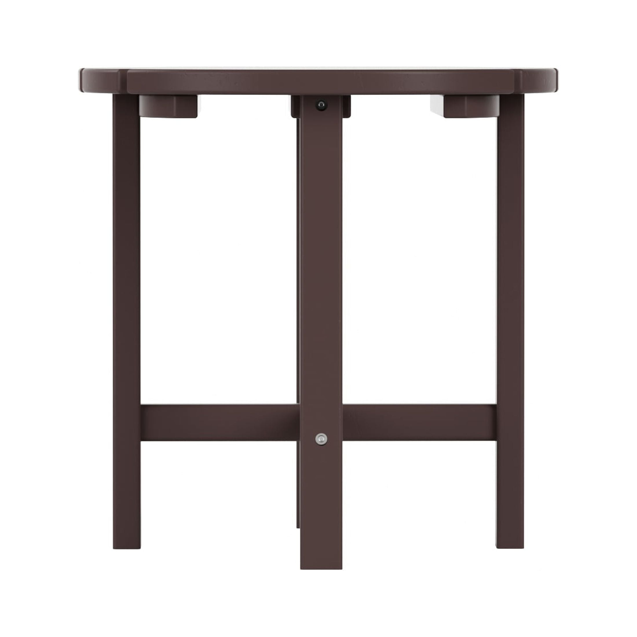 Garden 3-Piece Set Classic Plastic Adirondack Porch Rocking Chair with Round Side Table Included, Dark Brown