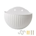 thumbnail image 2 of DOLITY 2 Pcs Jardinière Murale Moderne Pot Auto-Arrosant Supports Panier à Fleurs Brique Rouge Blanc, 2 of 9