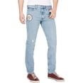 thumbnail image 1 of Calvin Klein Mens Patch Destroyed Slim Fit Jeans, Blue, 40W x 32L, 1 of 1