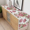 thumbnail image 4 of Pink Floral Table Runner - 70 Inch Long, Kitchen Dining Table Runner Dresser Scarves, Pastoral Botanical Leaves Farmhouse Rustic Farmhouse Decor for Coffee Tables Wedding Party Banquet, 4 of 8