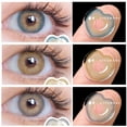 thumbnail image 2 of Lentes De Contacto EYESHARE Corazón , Rosa Gafas De Maquillaje Uso Anual Suaves Marrones/Grises , De Ojos, 2 of 4